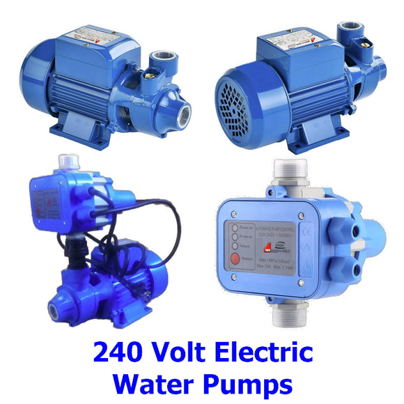 240 Volt Electric Water Pressure Pumps. A collection of quality 240 volt water pressure pumps and control valves for getting water from the tank to the tap at call.