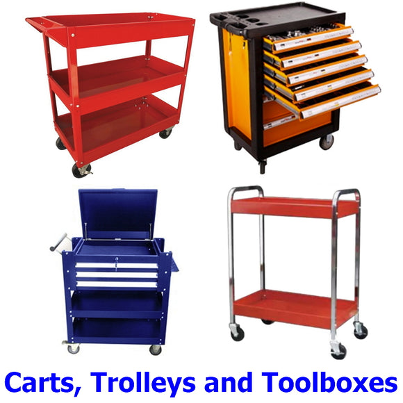 Carts, Trolleys and Toolboxes. A collection of quality carts, service trolleys and mobile toolboxes for your workshop, garage or shed.