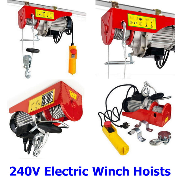 240V Electric Winch Hoists. A collection of quality Millers Falls electric winch hoists to take the strain out of lifting, loading and unloading heavy items in your workshop, warehouse or factory.