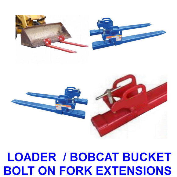 Front End Loader / Bobcat bucket Clamp On Fork Extensions