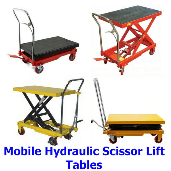 Mobile Hydraulic Lifting Tables. A collection of quality mobile hydraulic lifting tables for your warehouse, workshop, factory or store.