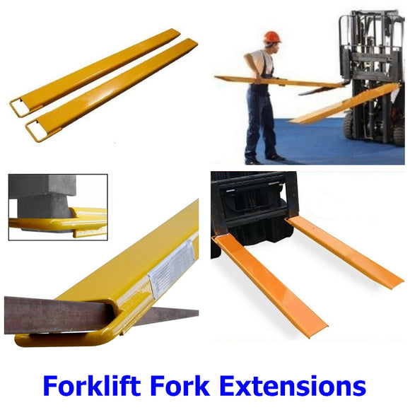 Forklift Fork Extensions. A collection of quality Millers Falls forklift fork extensions to extend your forks to allow safe handling of oversized pallets and loads.