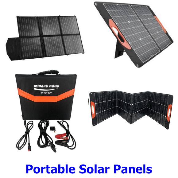 Solar Panels. A collection of quality Millers Falls portable solar panels for camping, outdoor or off the grid living and many other applications.