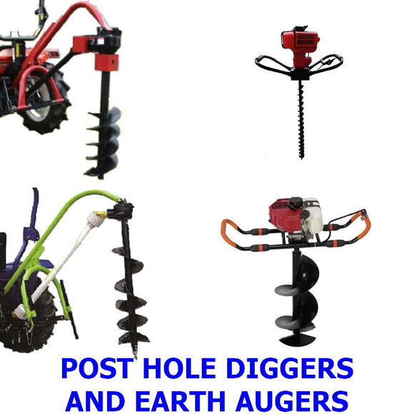 Earth Augers & Post Hole Diggers. A collection of quality Millers Falls hand held and PTO post hole diggers and earth augers for farming, landscaping, building, fencing and any job that needs holes dug quickly and easily.
