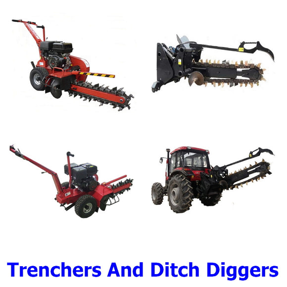 Trenchers And Ditch Digging Machines. A collection of quality Millers Falls petrol and tractor powered trenchers and ditchers for a wide range of applications.