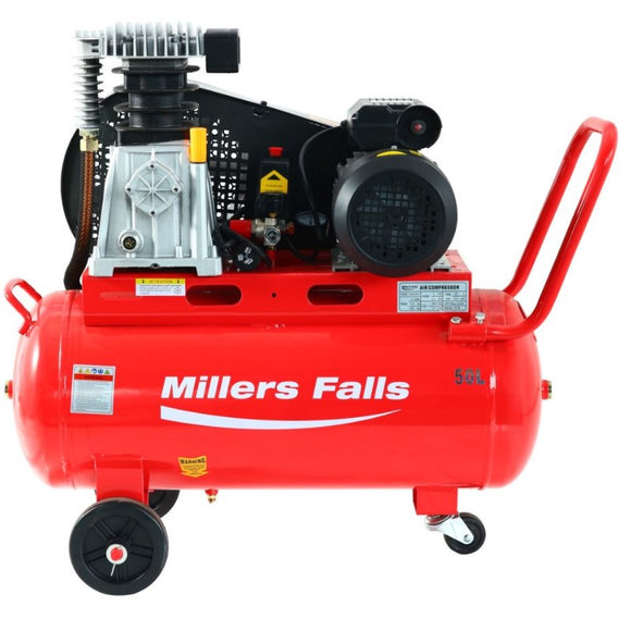 Millers Falls Air Compressor 3HP 240V Electric 9CFM 2 Cylinder Alloy Pump 50 Litre Tank #ACB3050-A 1