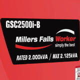 Millers Falls Camping Inverter Generator 1.8kW 2.25kVA 80cc Sine Wave #GSC2500i-B 7