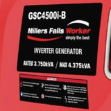 Millers Falls Camping Inverter Generator 2.3kW 2.8kVA 79cc Sine Wave #GSC4500i-B 9