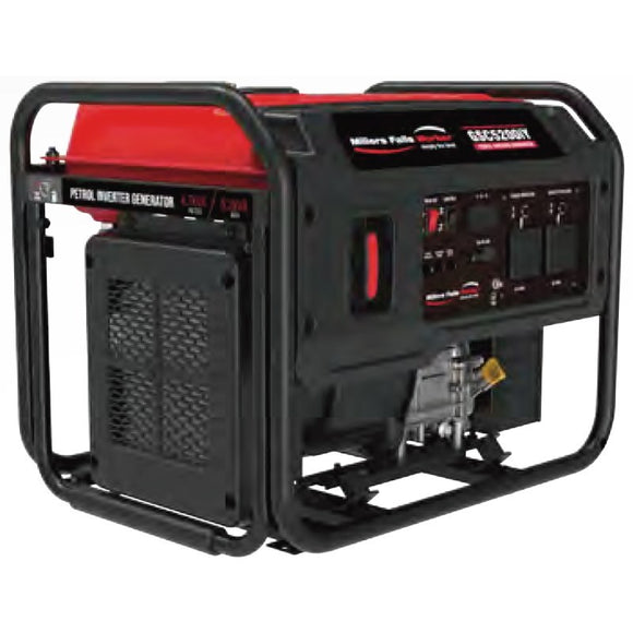 Millers Falls Inverter Generator 4kW 5.2kVA 223cc Sine Wave Open Frame #GSC5200iY 1