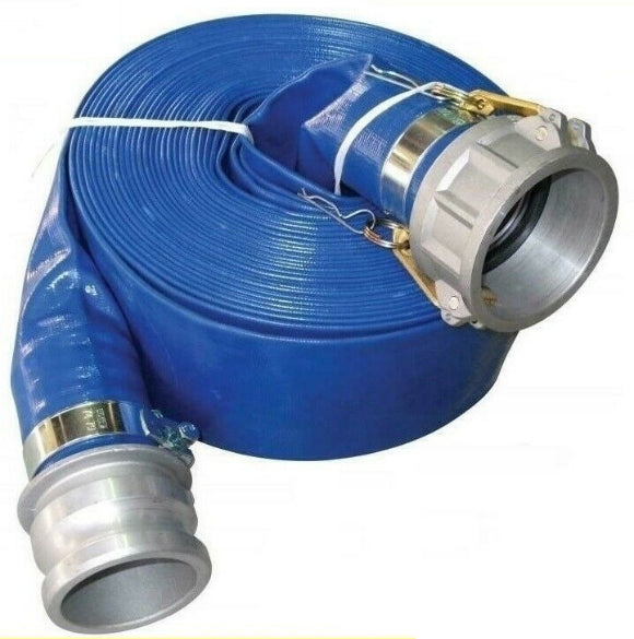 Heavy Duty Lay Flat Hose 25m x 50mm With Camlock Fittings Reinforced Industrial Irrigation Water Transfer #QWLF5025CK 1