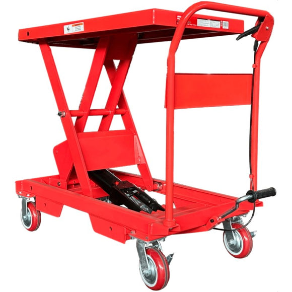 Millers Falls 1000kg Mobile 1000mm Scissor Lift Table Manual Hydraulic Shop, Warehouse, Factory Or Workshop #WH7516 1