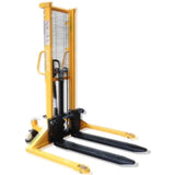 Millers Falls 1000kg Pallet Straddle Stacker Manual Hydraulic Forklift 1.6m Lift Adjustable Forks #WH7629 2