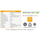 Advanair Air Purifier For Areas <50 Square Metres Cleans Covid, Flu SARS Etc. Remote Control #AP300 6