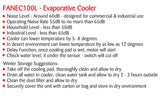 Millers Falls TWM FANEC100L 100 Litre Industrial Evaporative Cooler 240v 550w 18000m3/h 100mm2 - 150mm2 10