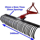 Millers Falls TWM 2400mm Landscape Stick or Hay Rake 3 Point Linkage #FILR8 3