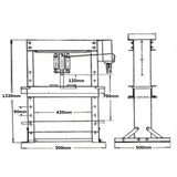 TWM Millers Falls 12 Ton Hydraulic Shop Press Heavy Duty with Fixed Head #PRESS12T 9