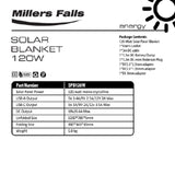 Millers Falls 120W Flexible Solar Blanket Camping 4x4 Off Grid 9