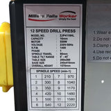Millers Falls 550w Bench Drill Press 12 Speed With 3mm - 16mm Chuck #ZJB4116A 11
