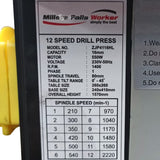 Millers Falls 550w Pedestal Drill Press 12 Speed With 3mm - 16mm Chuck #ZJP4116HL 10
