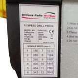 Millers Falls 1500w (2HP) Pedestal Drill Press 12 Speed With 5mm - 32mm Chuck #ZJP4132Z 9